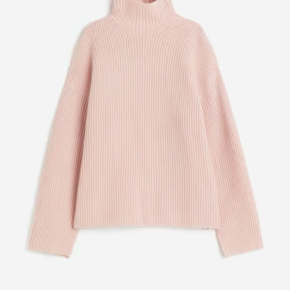 Women's Pink Ribbed Sweater